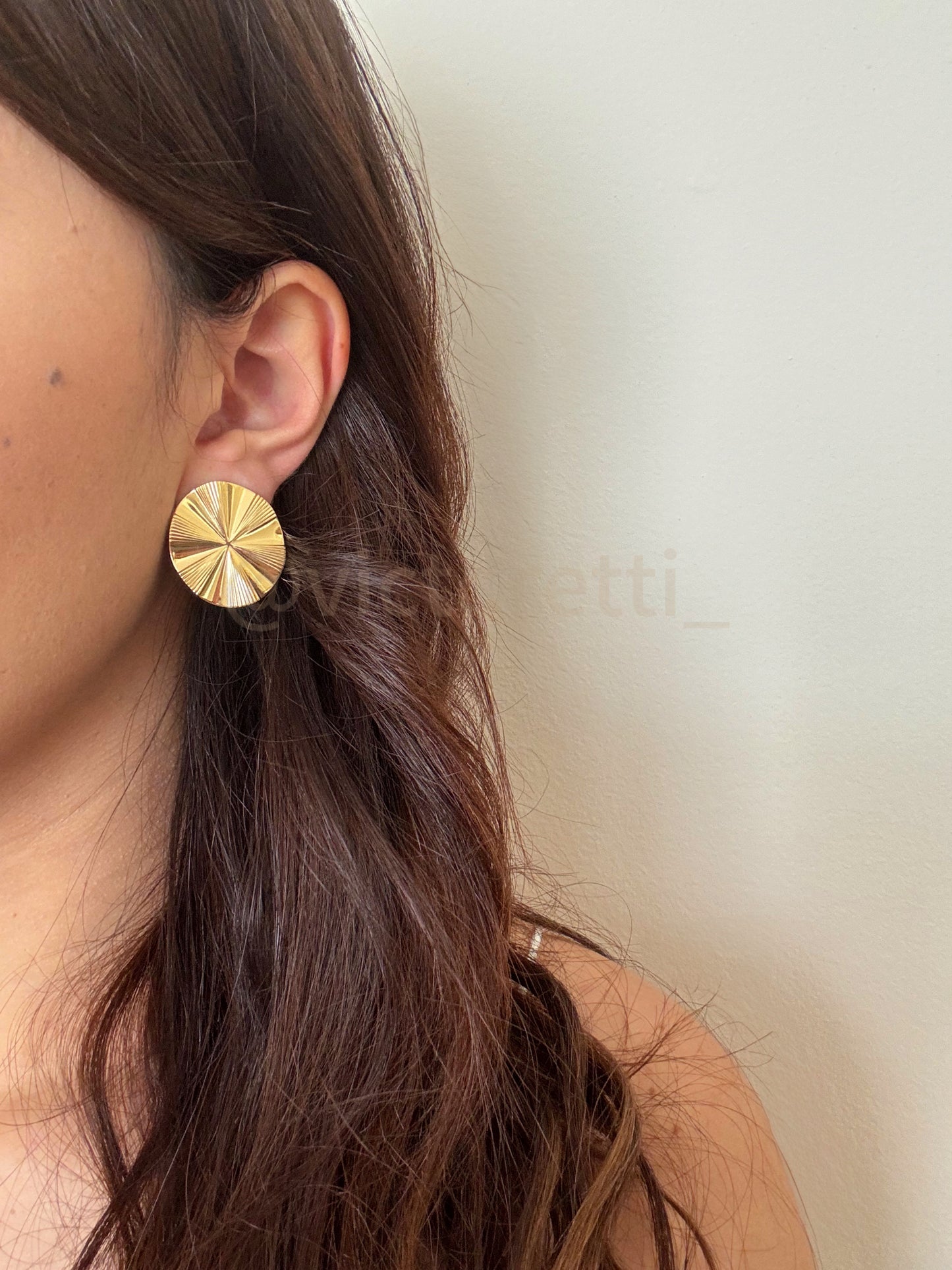 Textured Charm Earrings 18k Gold Plate