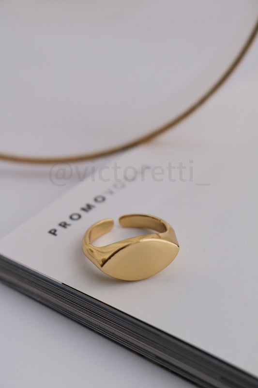 Adjustable Minimalist Ring 18k Gold Plate