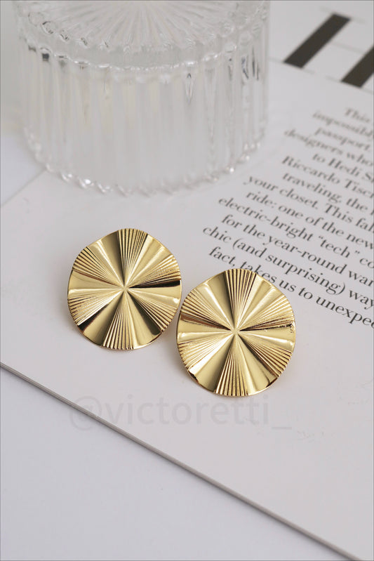 Textured Charm Earrings 18k Gold Plate