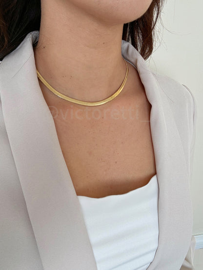 Satin Strip Choker 18K Gold Plate